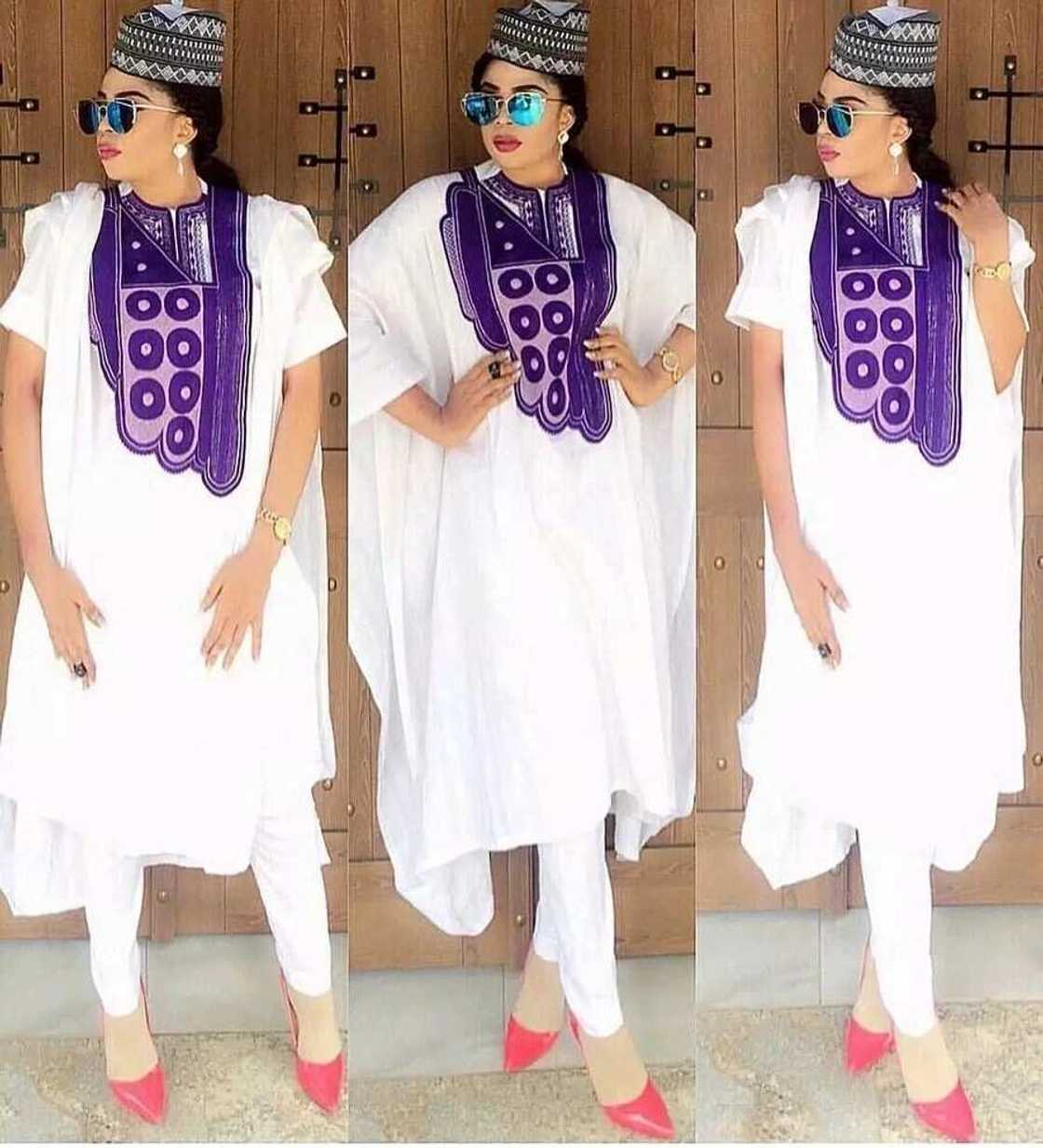 Agbada style with embroidery