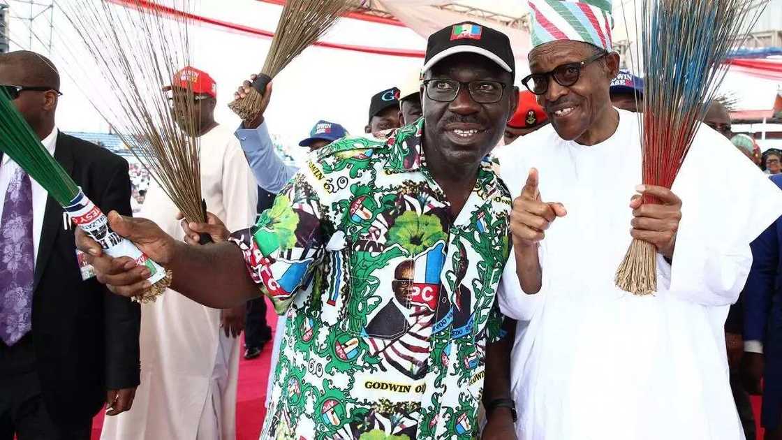 Buhari congratulates Oshiomhole and Obaseki over victory Buhari congratulates Oshiomhole and Obaseki over victory