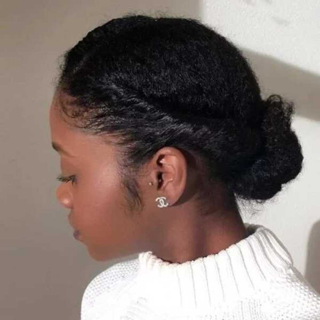Side partial updo for natural hair Side partial updo for natural hair