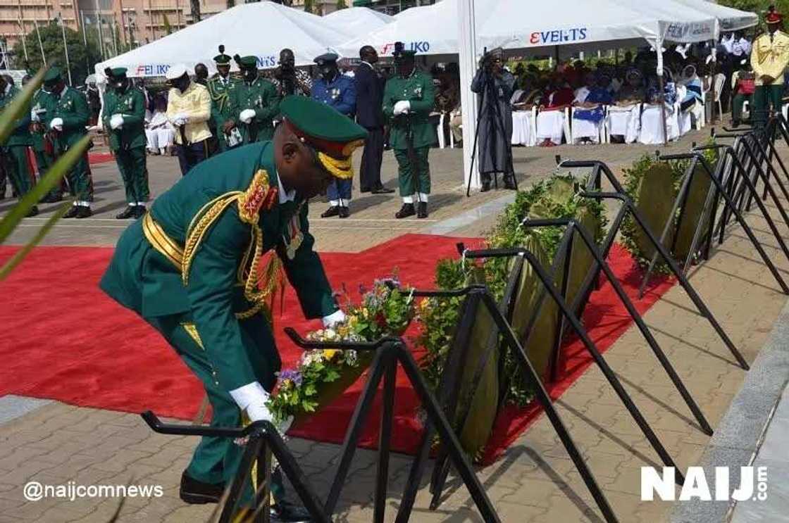 Armed Forces Remembrance: Buhari, Osinbajo, Lay Wreathe