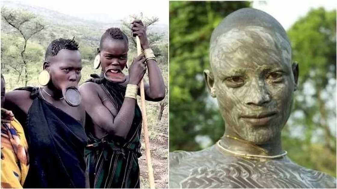 Allah ɗaya gari banban: kalli yadda ýan matan wata ƙabila a ƙasar Habasha ke yin kwalliya Allah ɗaya gari banban: kalli yadda ýan matan wata ƙabila a ƙasar Habasha ke yin kwalliya