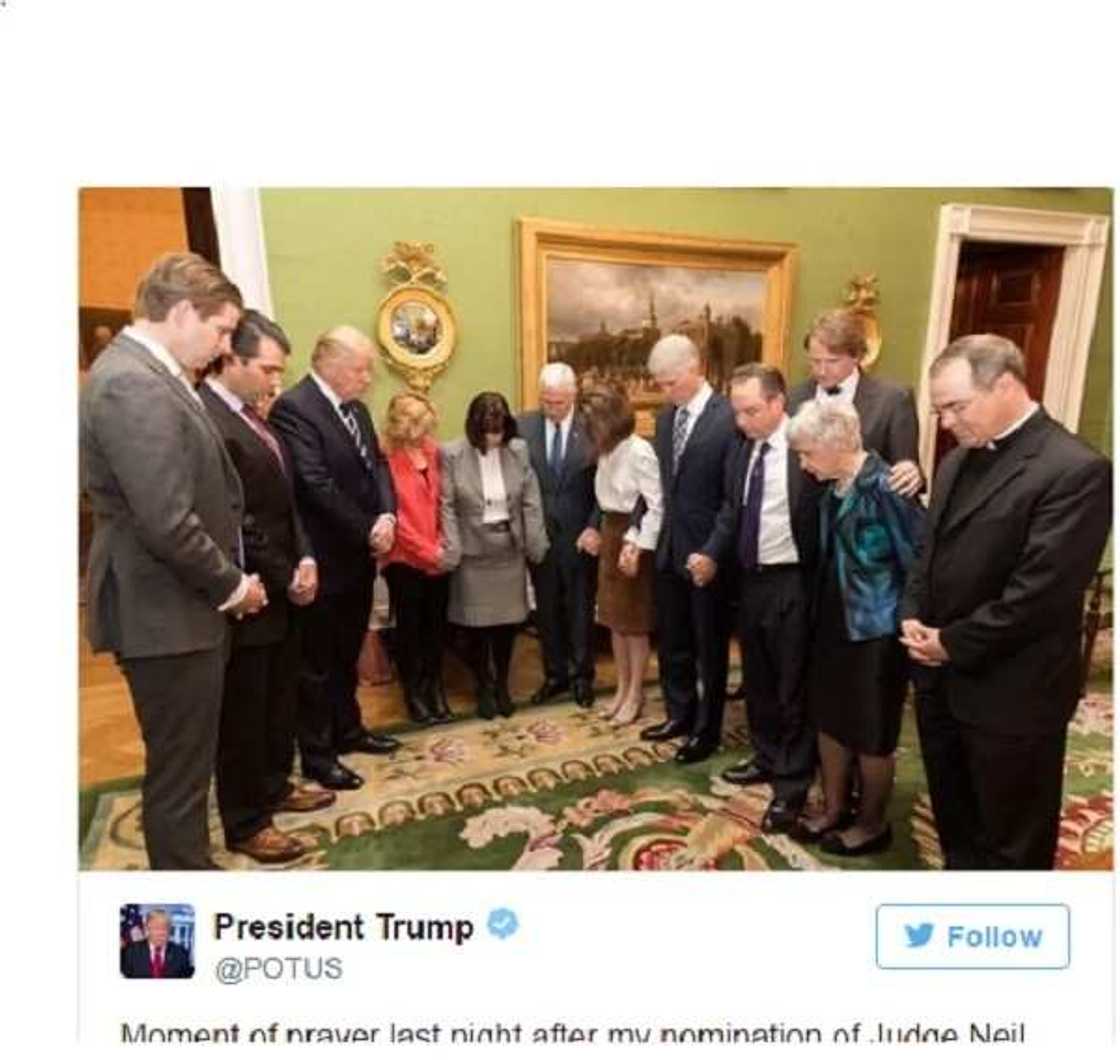 Photos: Trump prays after selecting Supreme Court Judge Photos: Trump prays after selecting Supreme Court Judge