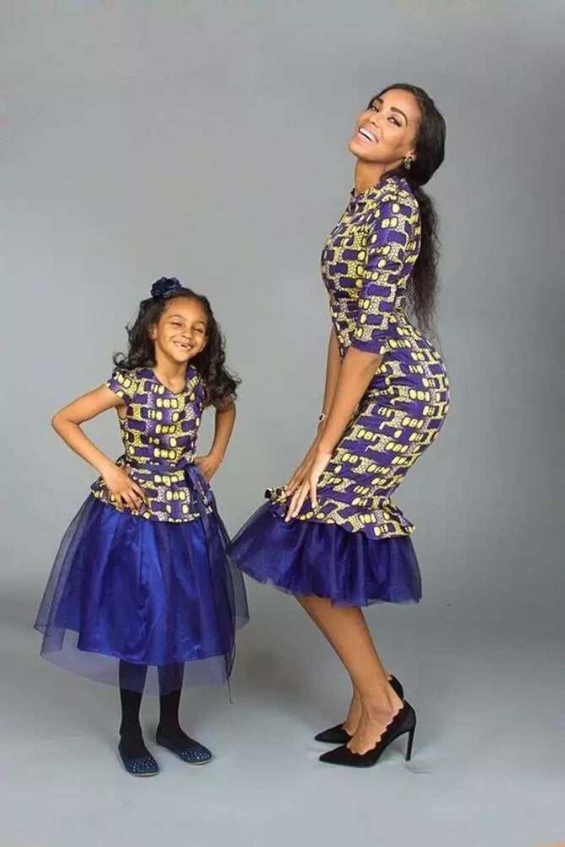 Ankara dresses in family style with different cuts Ankara dresses in family style with different cuts