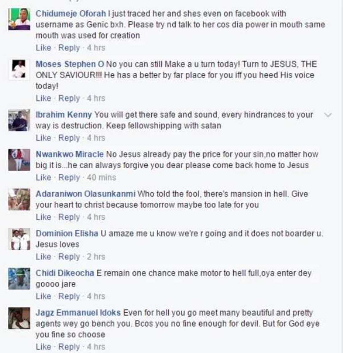 I am going to hell, Satan built a special mansion for me - Young lady reveals (photos) I am going to hell, Satan built a special mansion for me - Young lady reveals (photos)