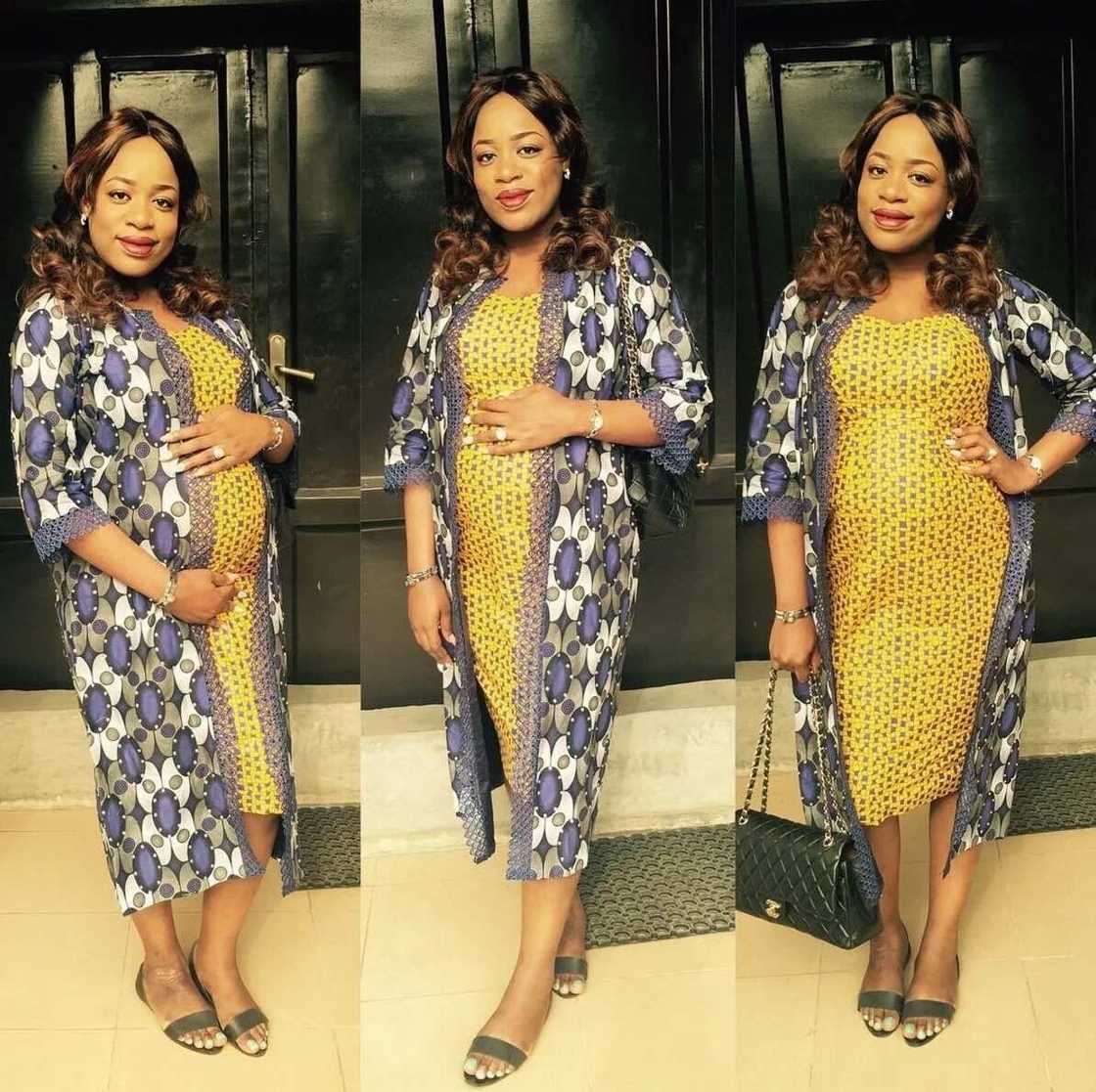 Ankara maternity style with cape