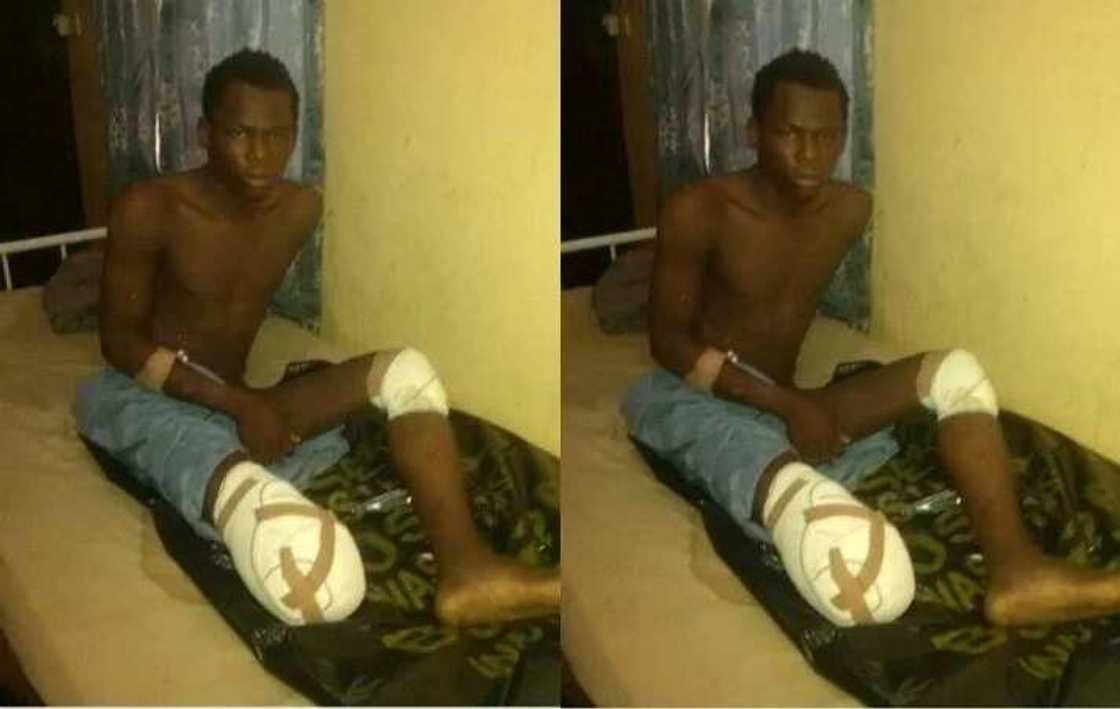 The terrorist thanked the Nigerian army for saving his life. Photo credit: SK Usman The terrorist thanked the Nigerian army for saving his life. Photo credit: SK Usman