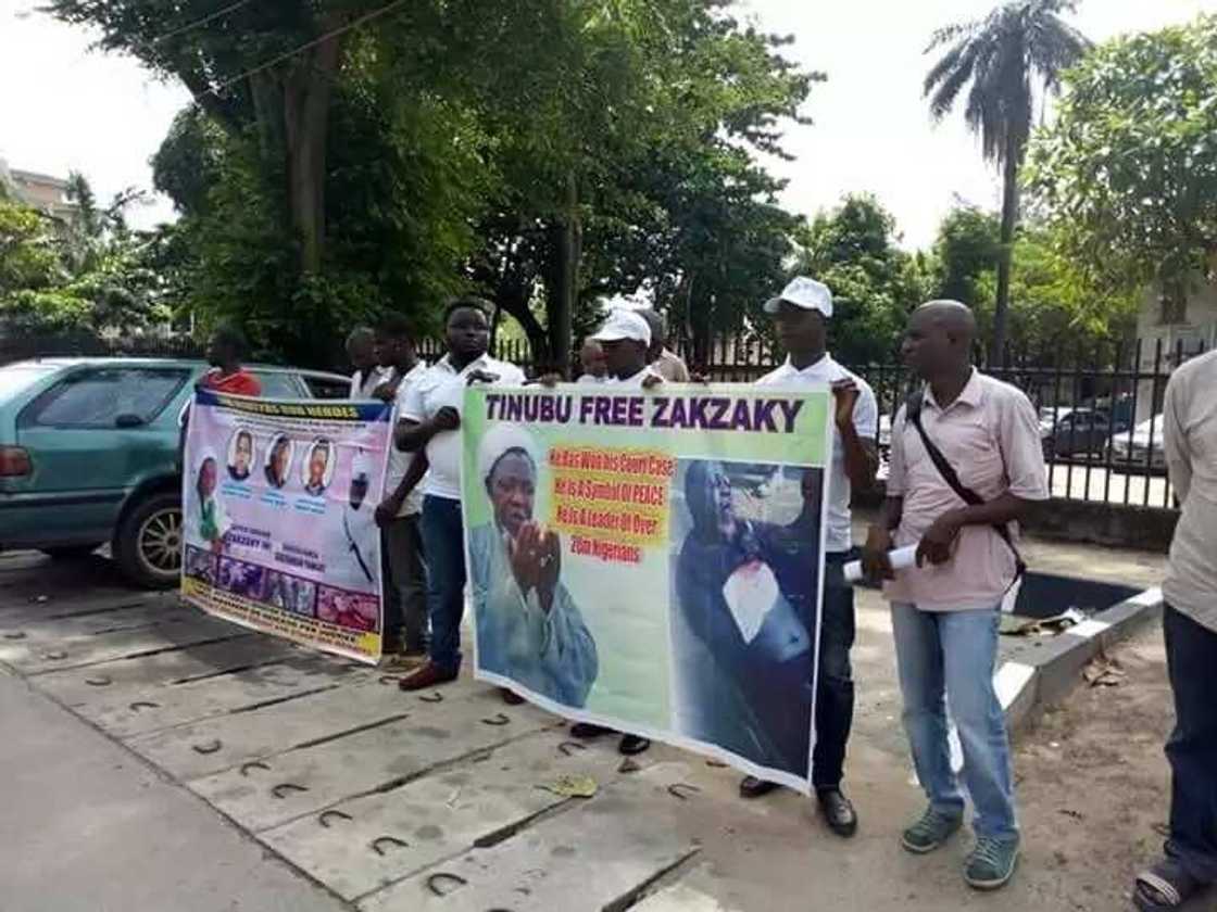 Hotunan zangar-zangar neman sakin Zakzaky dake gudana a Legas