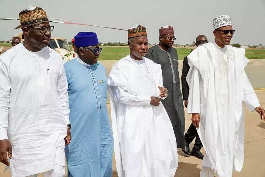 Shugaba Buhari yayin barin jihar Katsina zuwa kasar Mauritania Shugaba Buhari yayin barin jihar Katsina zuwa kasar Mauritania