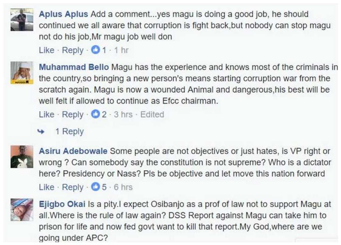 Magu will continue as EFCC chief - Osinbajo Magu will continue as EFCC chief - Osinbajo