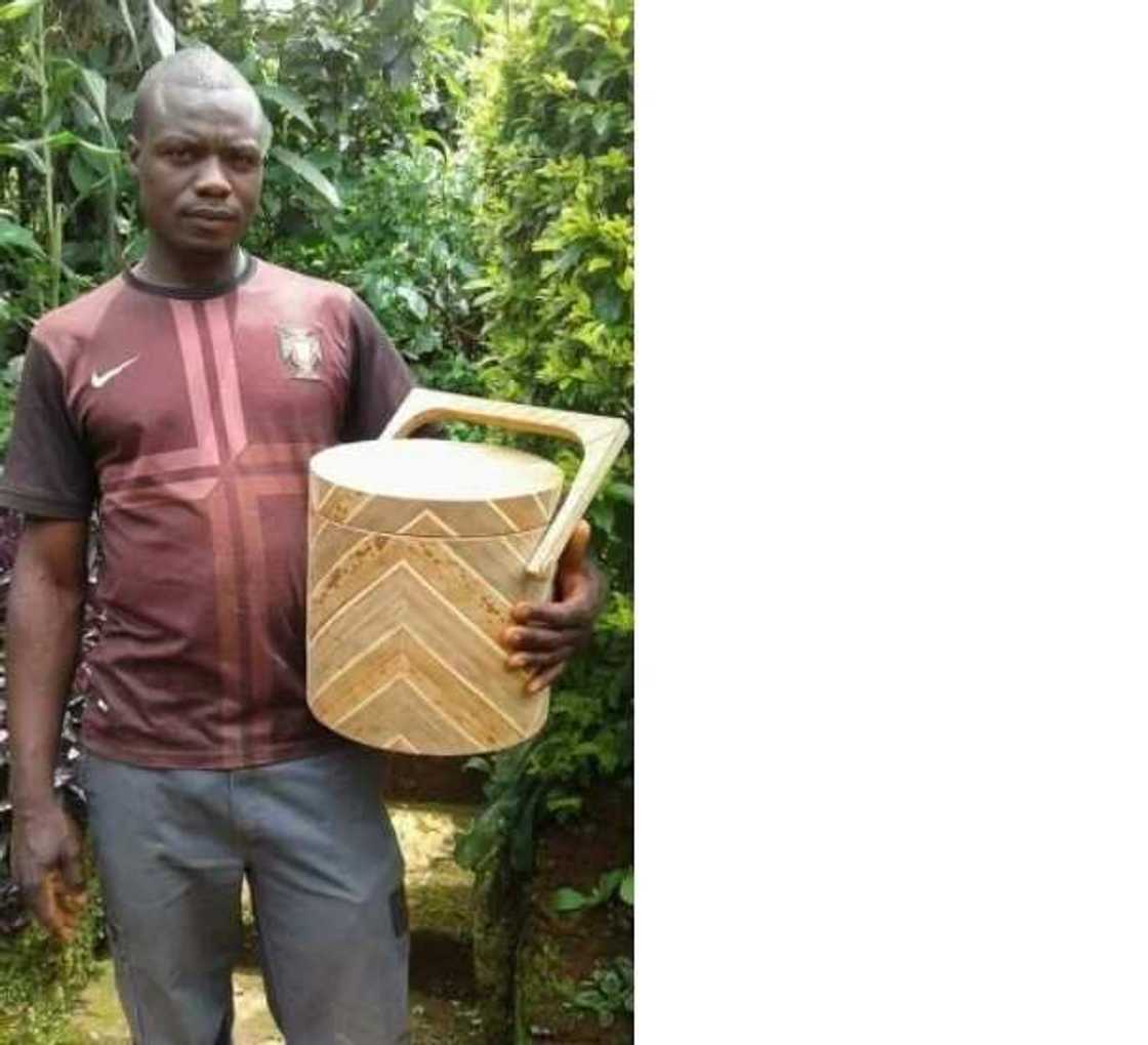 Meet talented man from Cameroon who makes beautiful coolers from bamboo