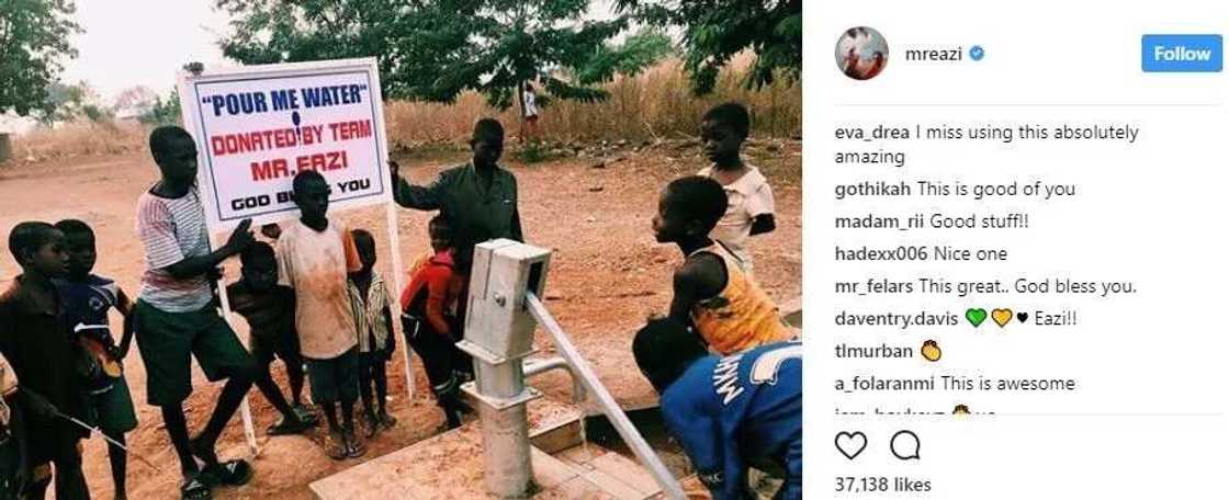 Fans of Mr Eazi construct borehole to promote his new song Fans of Mr Eazi construct borehole to promote his new song