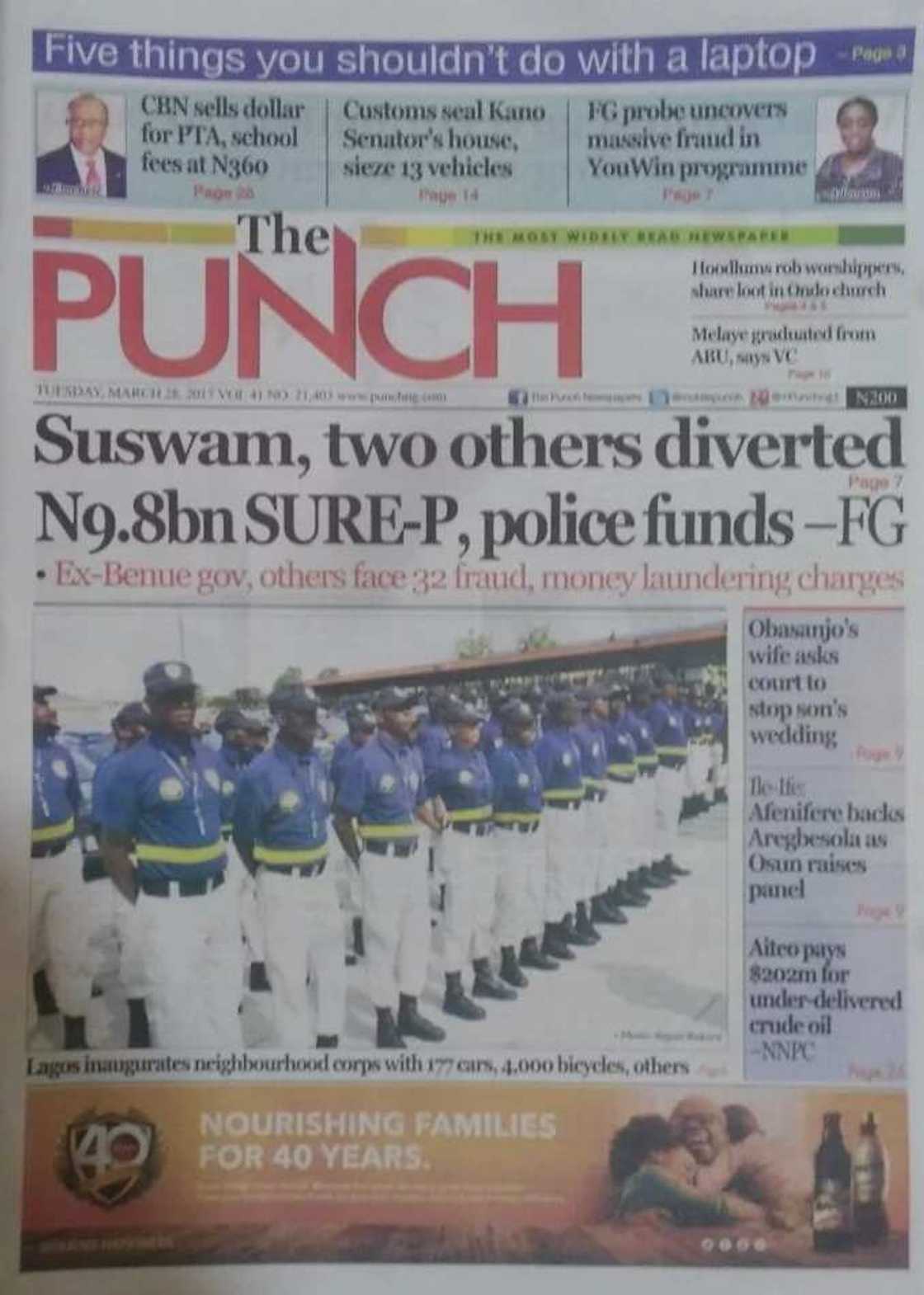 Newspaper review: Governor diverts N500m refund to repay his loan Newspaper review: Governor diverts N500m refund to repay his loan