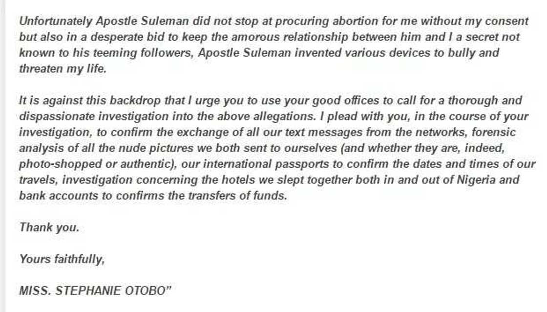 Illegal Abortion: Stephanie Otobo Petitions Against Apostle Johnson Suleman