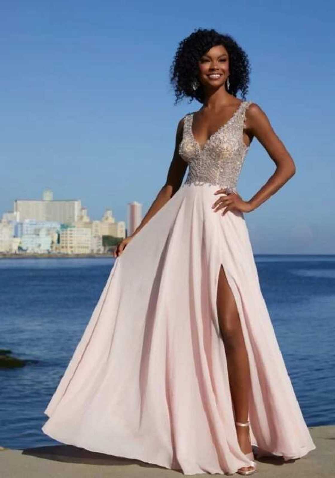 Evening chiffon dress