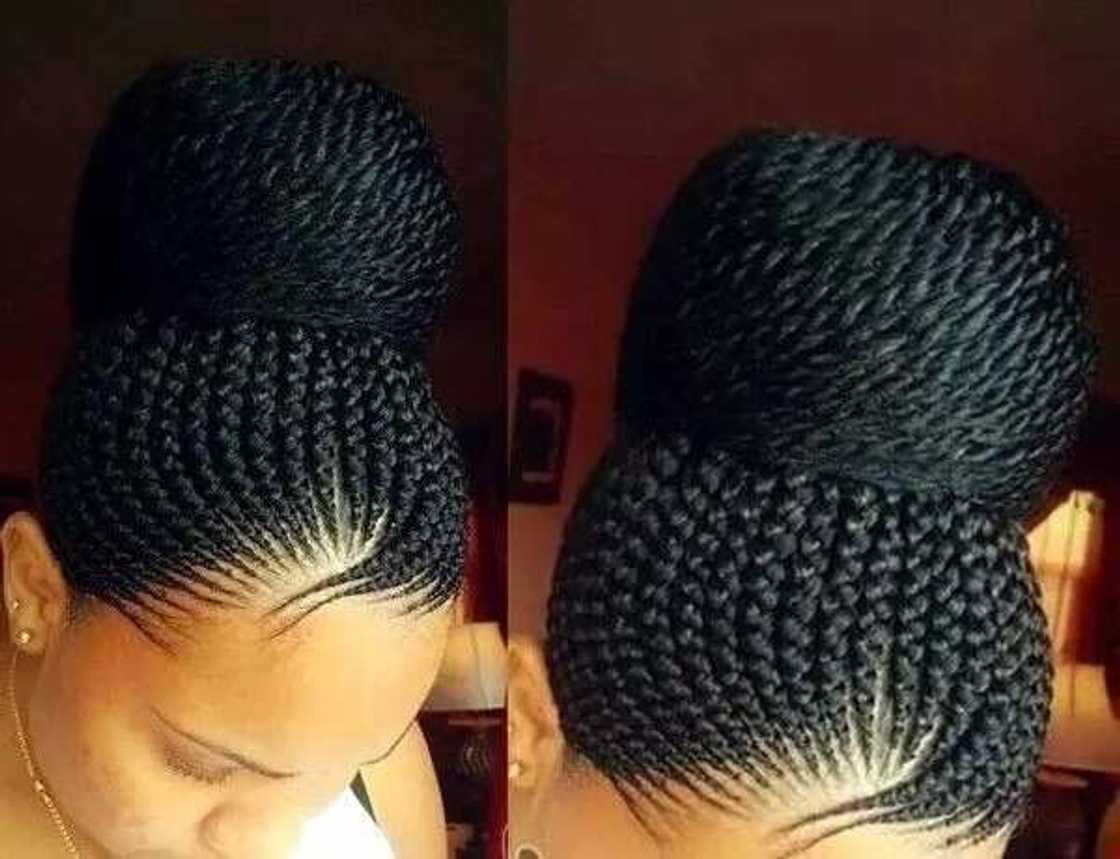 Elegant Updo Nigerian braids for round face Elegant Updo Nigerian braids for round face