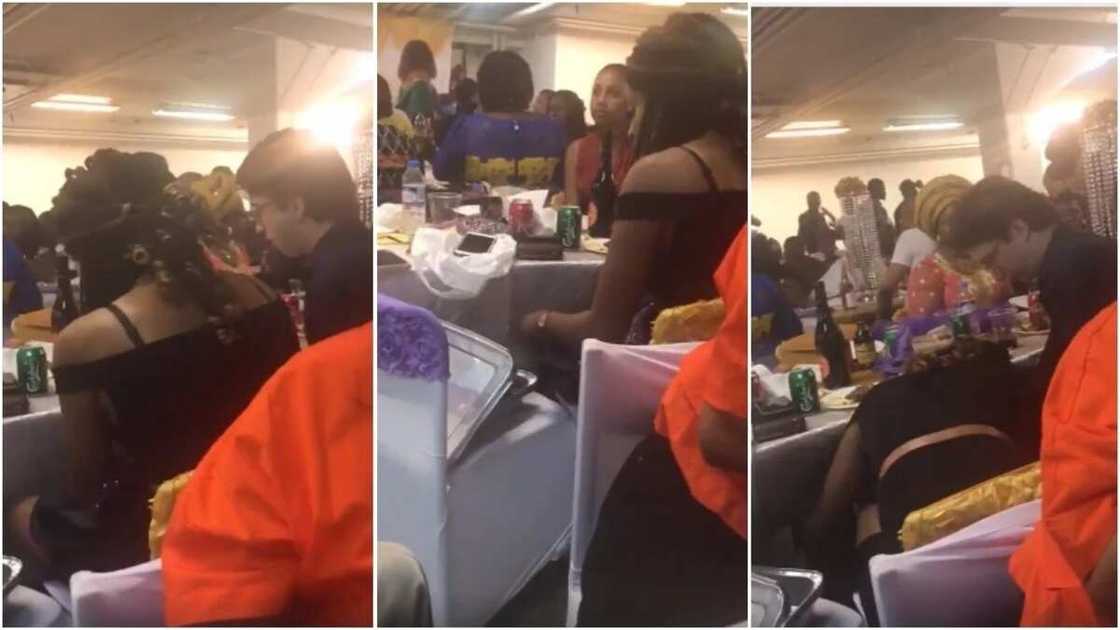 Nigerian lady and her Oyinbo lover caught on camera stealing meat at a party in Italy Nigerian lady and her Oyinbo lover caught on camera stealing meat at a party in Italy