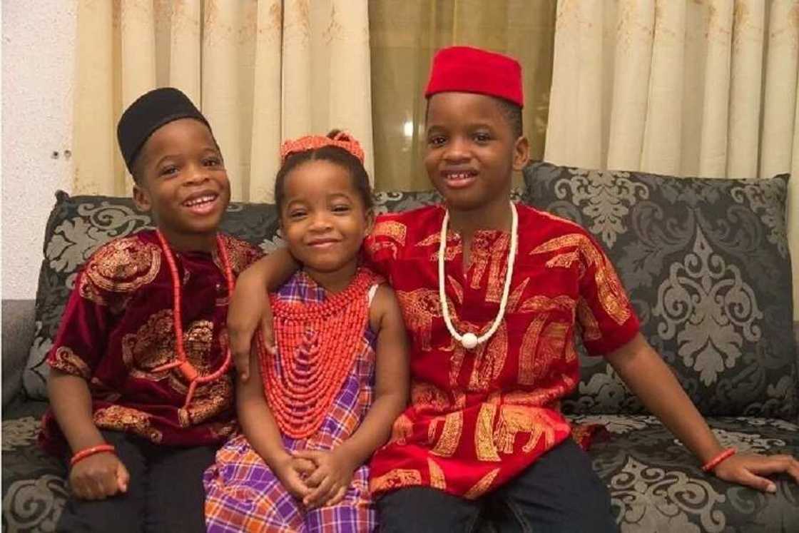 Igbo traditional tunics and caps for boys (Linda Ikeji's nephews and niece, www.nairaland.com) Igbo traditional tunics and caps for boys (Linda Ikeji's nephews and niece, www.nairaland.com)