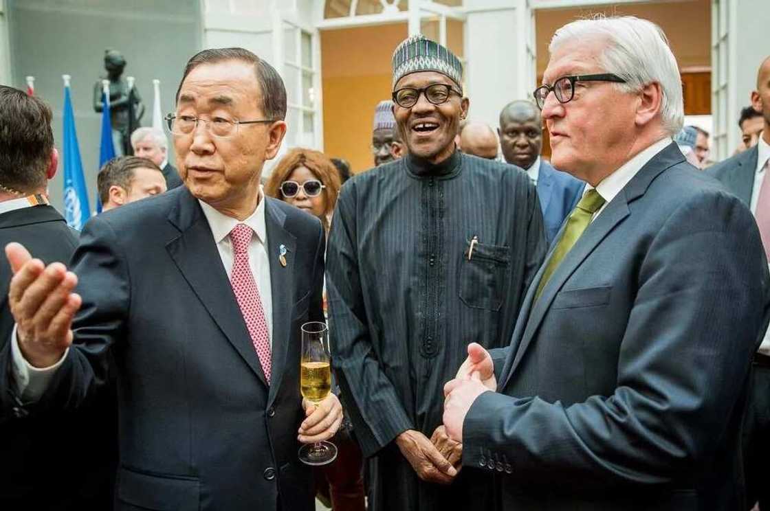 President Buhari Chats With UN Secretary, German Minister President Buhari Chats With UN Secretary, German Minister