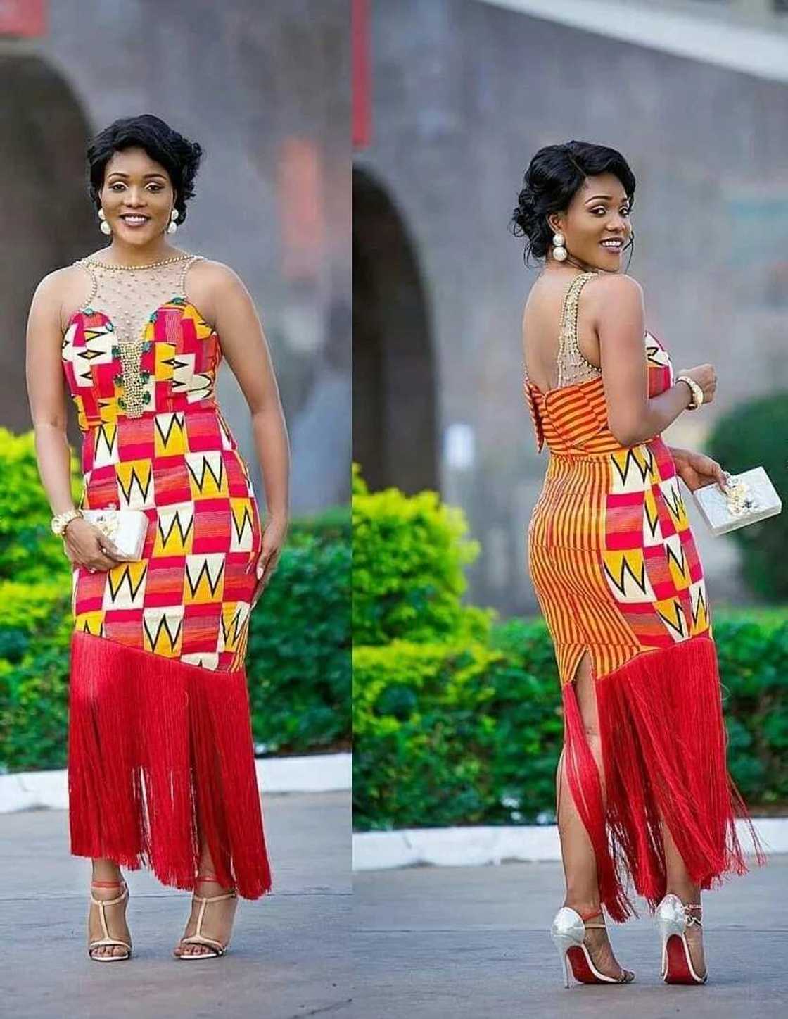 Ankara gown with fringe Ankara gown with fringe