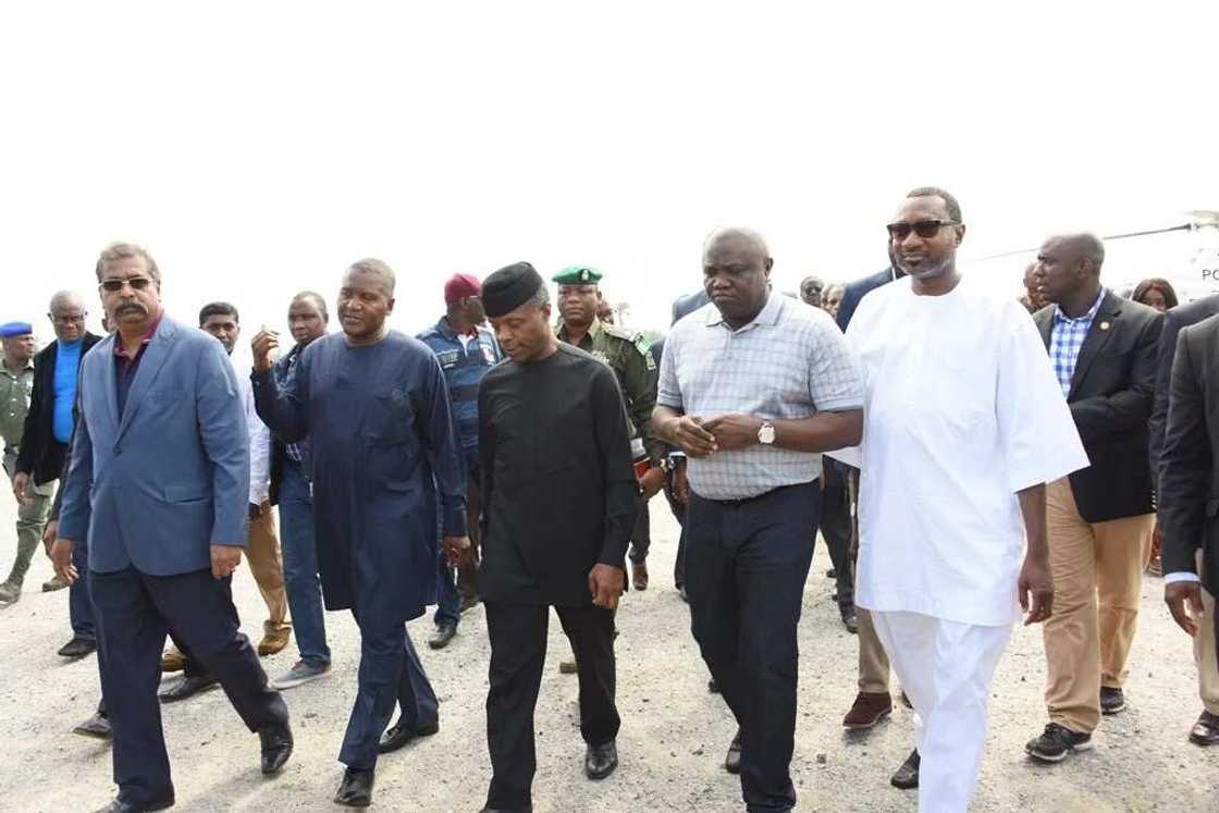 Vice president, ministers visit Dangote Lekki refinery