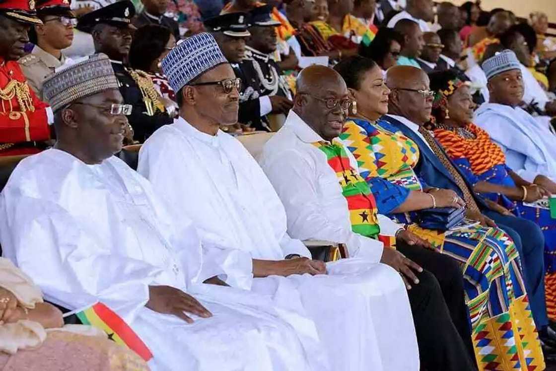 Cikin Hotuna: Shugaba Buhari da Bukola Saraki a kasar Ghana yayin taya murnar ranar samun 'yanci Cikin Hotuna: Shugaba Buhari da Bukola Saraki a kasar Ghana yayin taya murnar ranar samun 'yanci