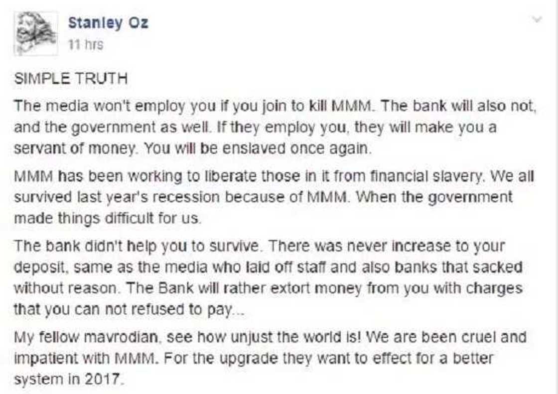 MMM member begs Nigerians in open letter