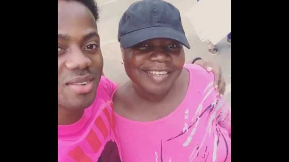 Korede Bello and his mother Korede Bello and his mother