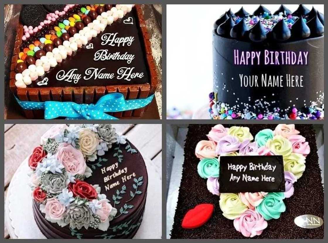 chocolate birthday cakes with names