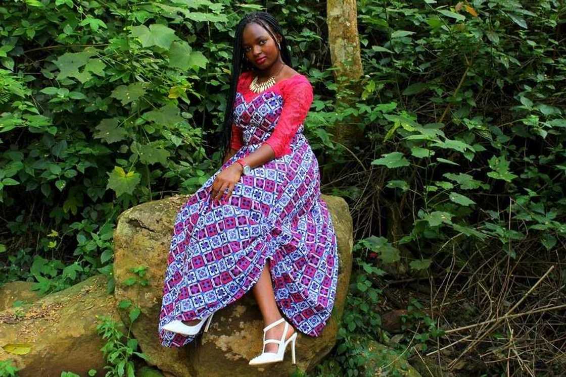 Bright Ankara dress with lace Bright Ankara dress with lace