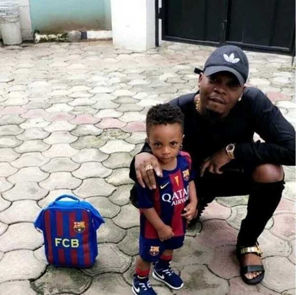 Olamide son and wife