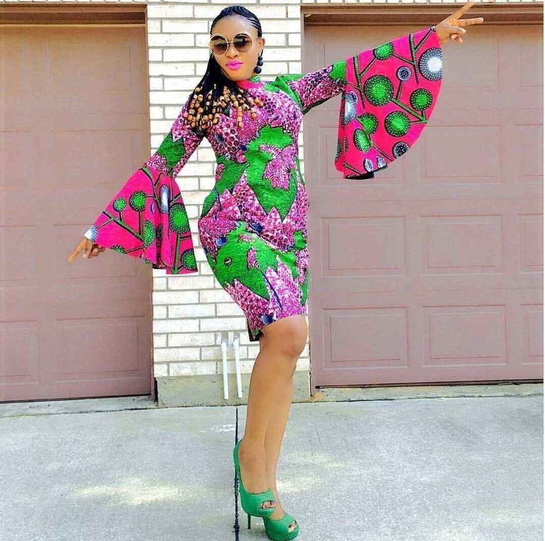 Ankara bright short pencil gown Ankara bright short pencil gown