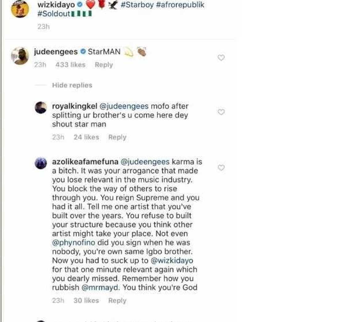 Fans slam Jude Okoye over the break of the Psquare after he commented on Wizkid's post