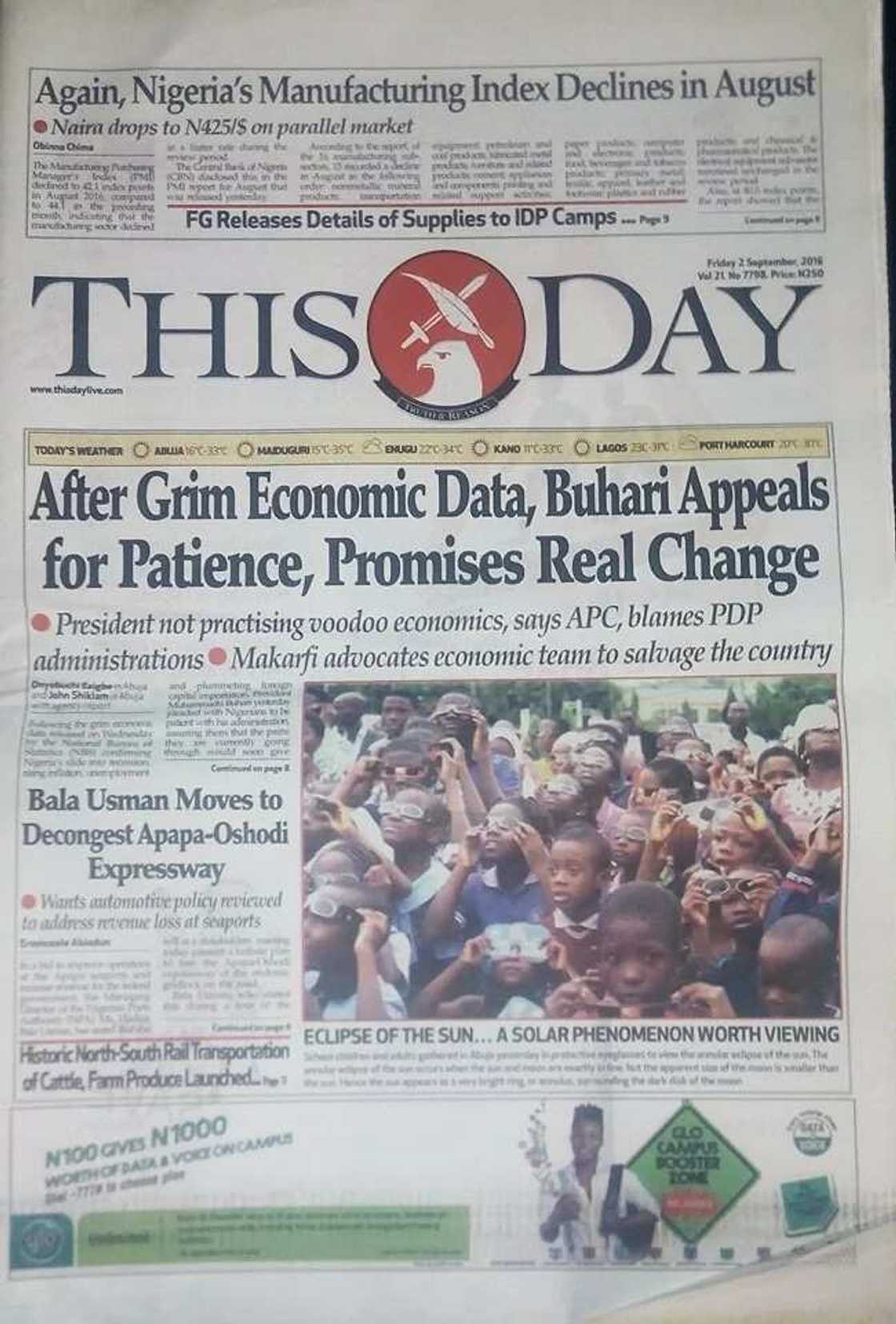Nigeria in a mess, Buhari pleads with Nigerians - Paper Review Nigeria in a mess, Buhari pleads with Nigerians - Paper Review