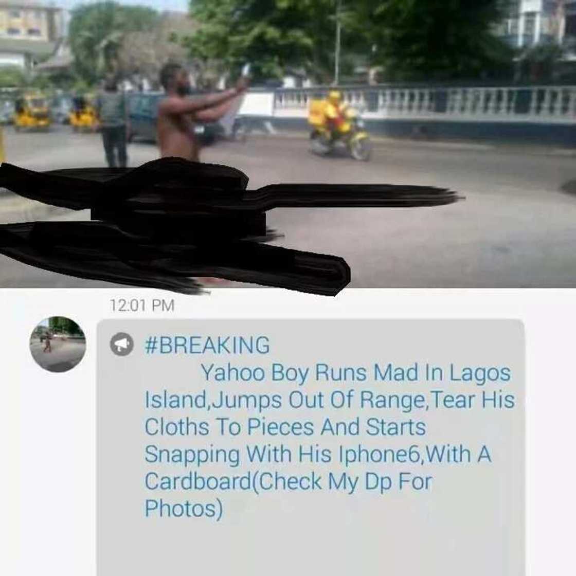 'Yahoo Boy' Goes Mad In Lagos (Photo) 'Yahoo Boy' Goes Mad In Lagos (Photo)