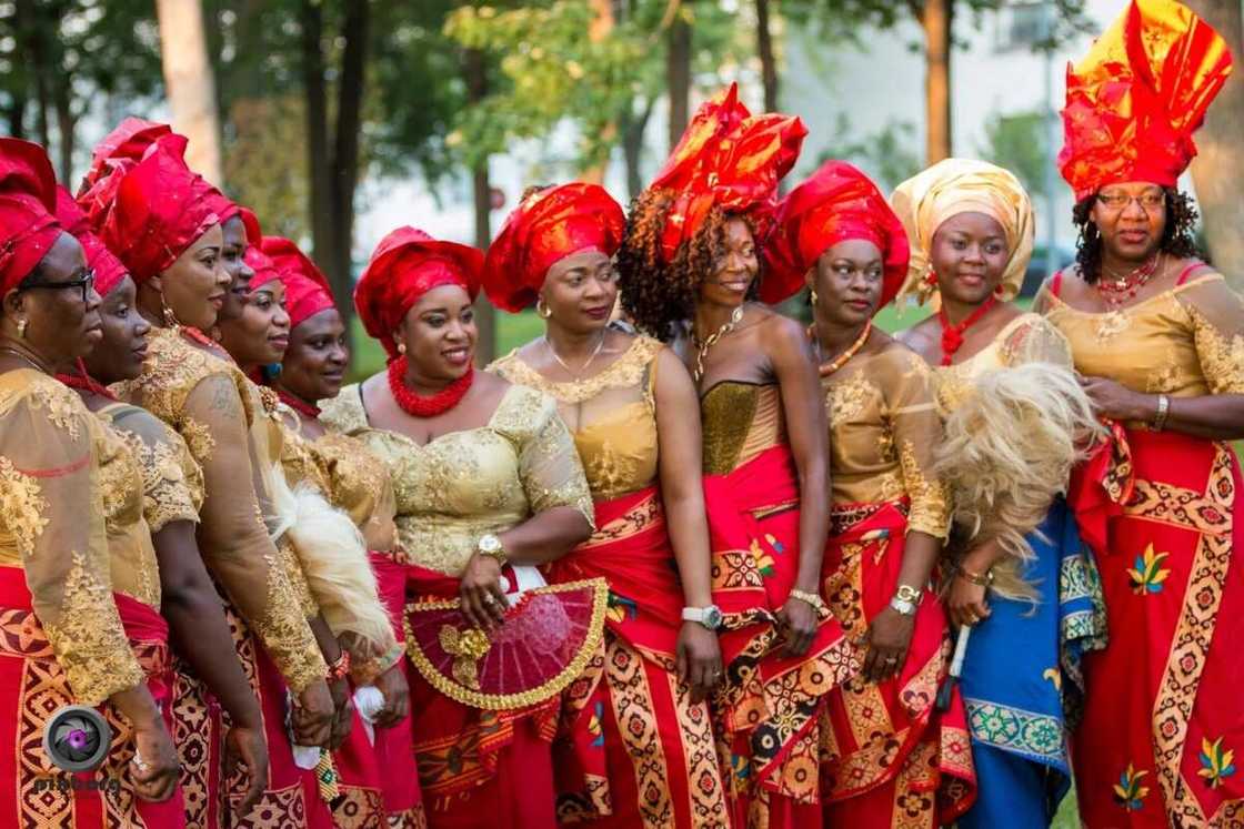 Igbo women in traditional attire Igbo women in traditional attire
