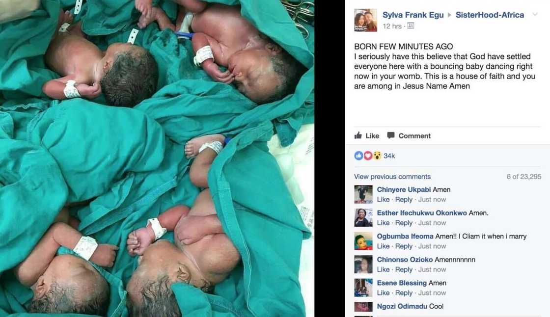 Another lucky African woman gives birth to quadruplets (photo) Another lucky African woman gives birth to quadruplets (photo)