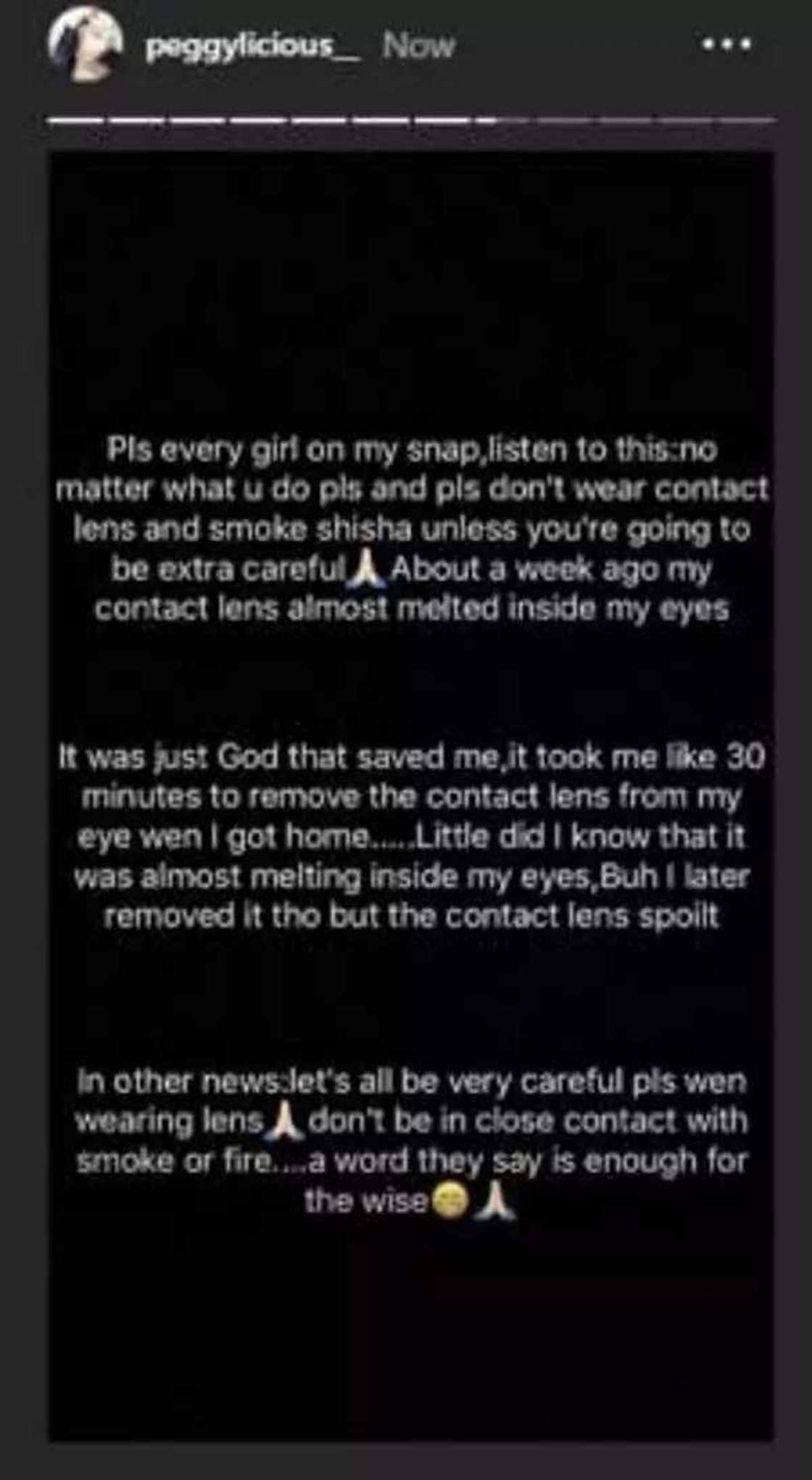 Don't smoke while wearing contact lens - Pretty lady warns Don't smoke while wearing contact lens - Pretty lady warns