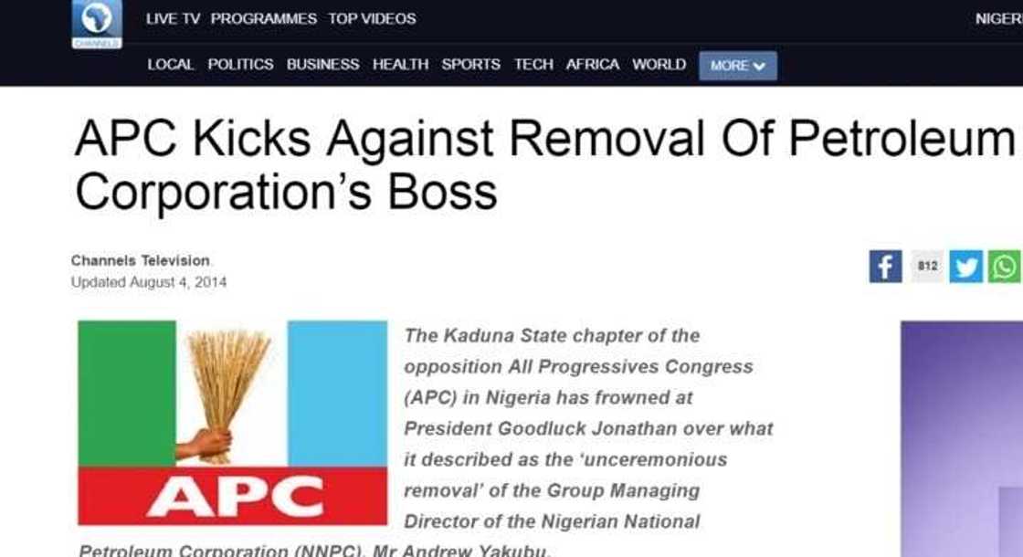 Kaduna APC protested against Andrew Yakubu's removal in 2014