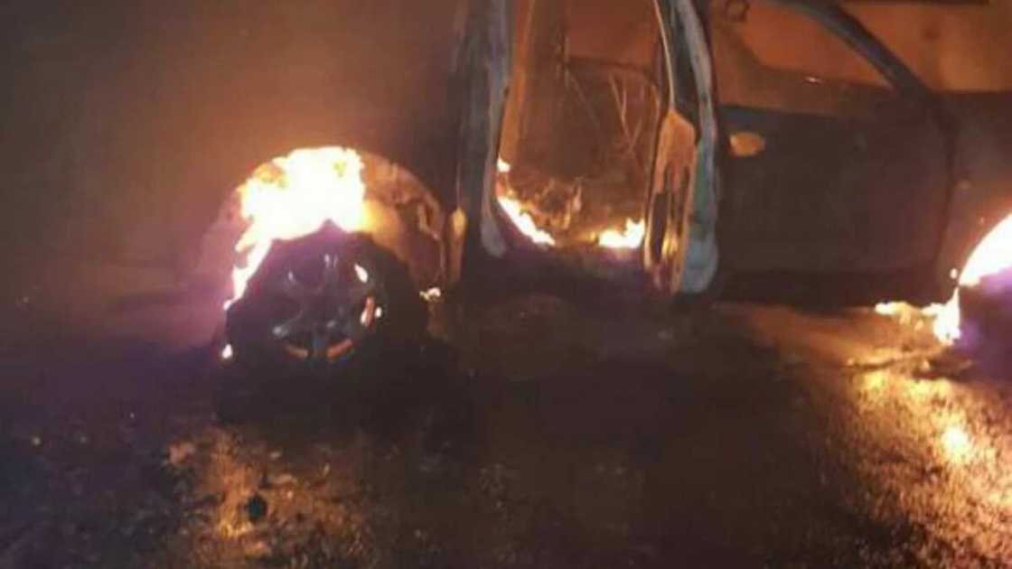 The witness also accused the naval officers of blocking fire fighters from extinguishing the inferno set at the police station The witness also accused the naval officers of blocking fire fighters from extinguishing the inferno set at the police station