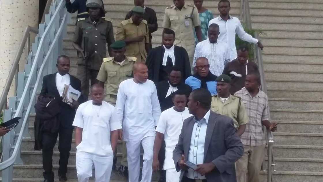 Nnamdi kanu, mother and supporters appear in court today (video) Nnamdi kanu, mother and supporters appear in court today (video)