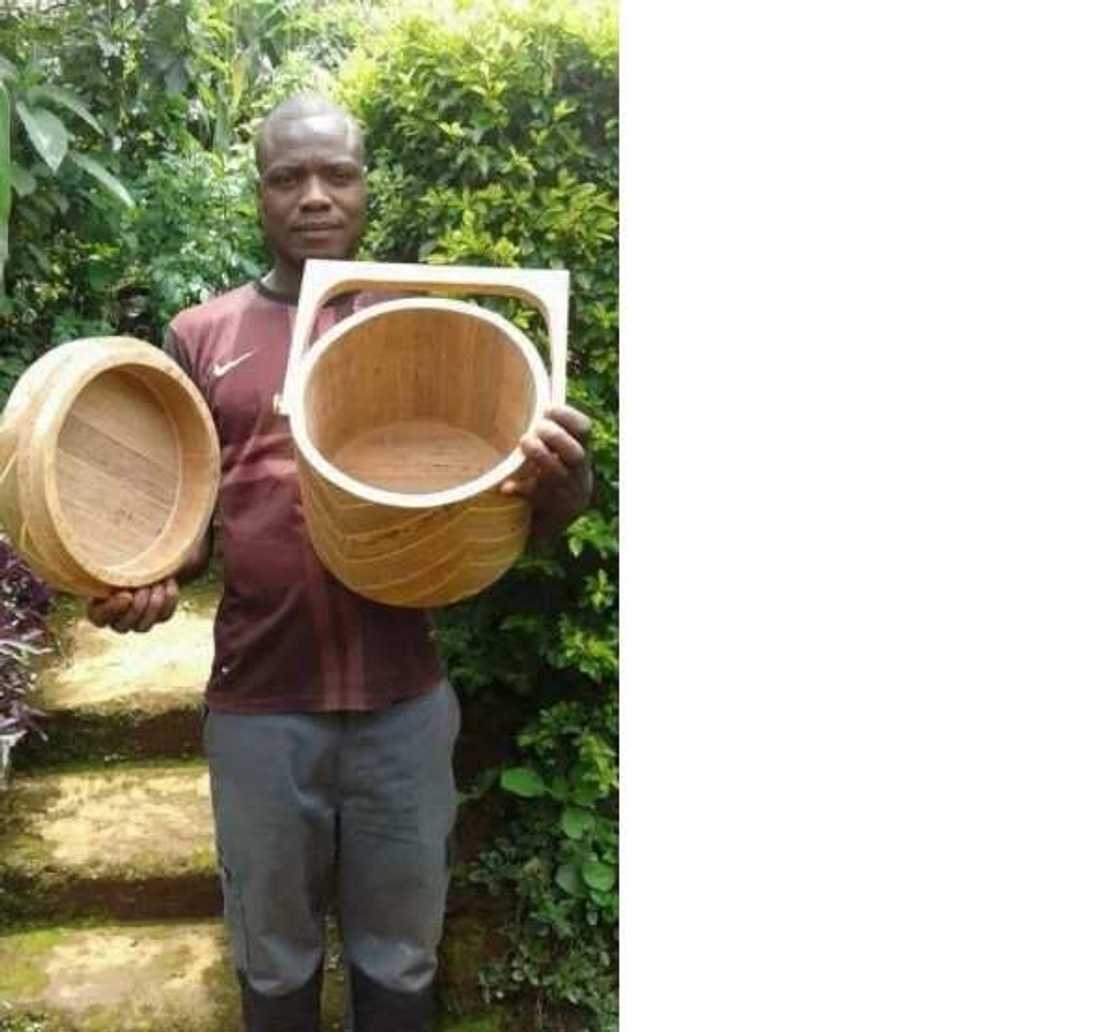 Meet talented man from Cameroon who makes beautiful coolers from bamboo