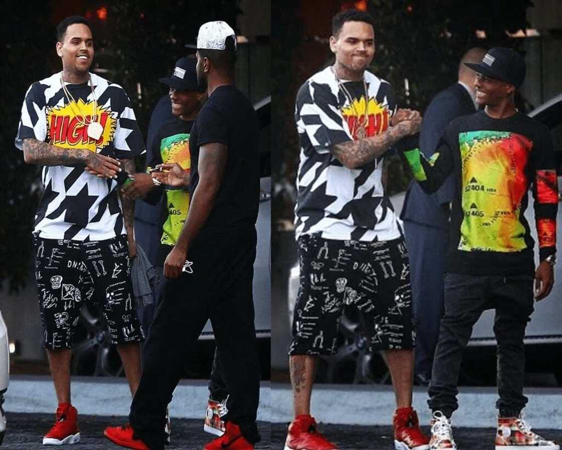 Wizkid and Chris Brown hanging