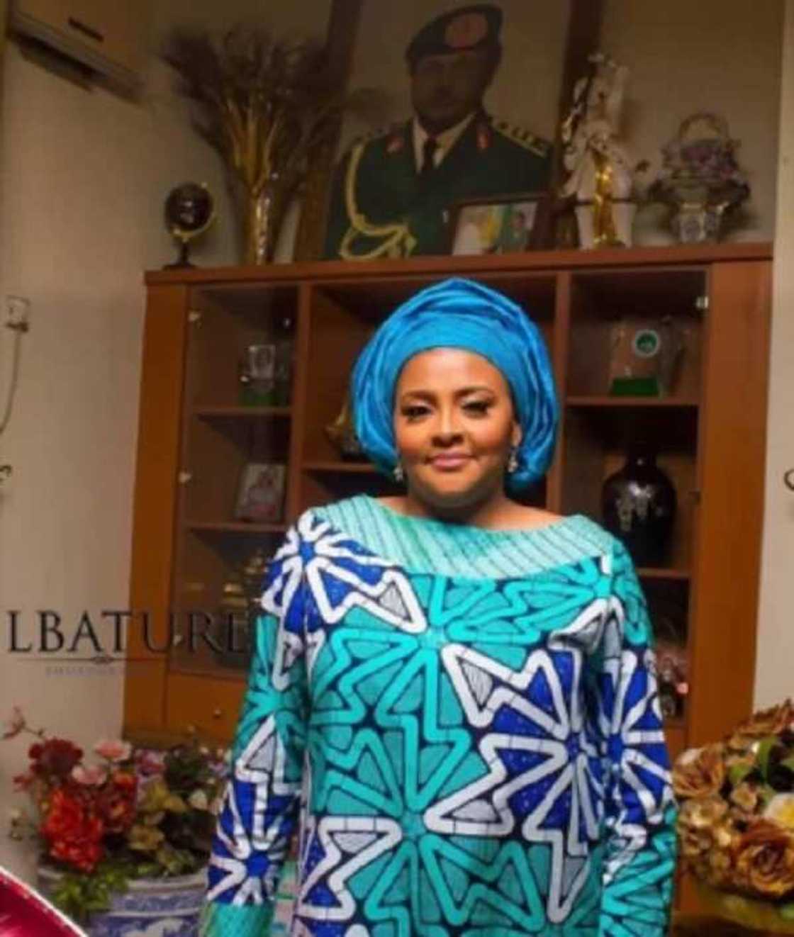 Wife of ex-Nigerian military leader, Sani Abacha, looks stunning in new photos with her Gumsu