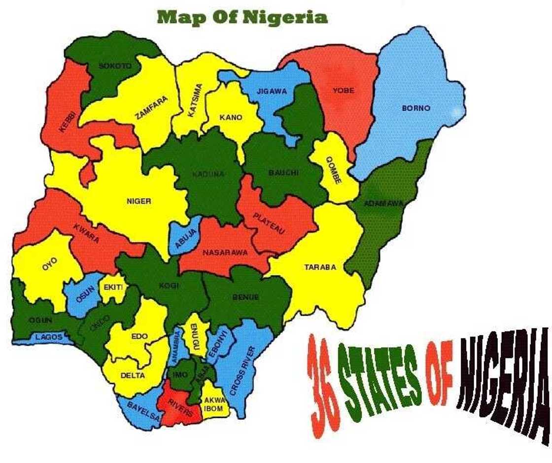 Nigeria land by state Nigeria land by state