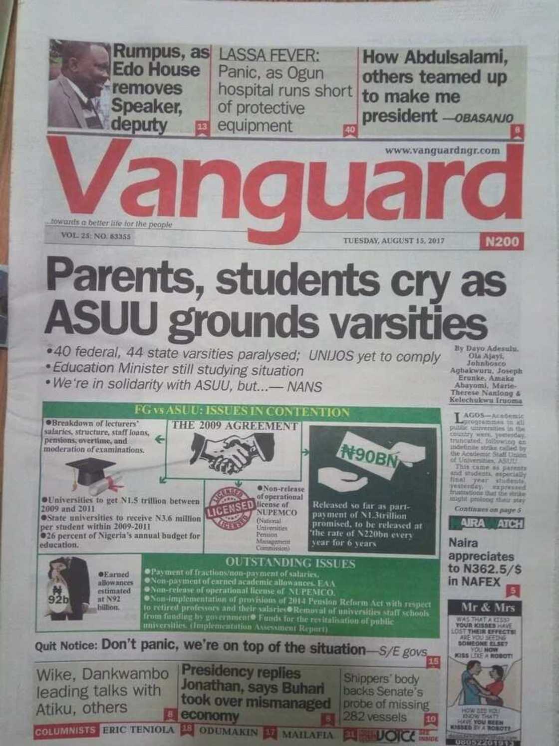 Newspaper Review: ASUU under fire, as parents and students express outrage over indefinite strike