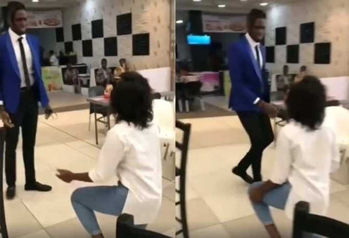 Lady embarrassed after her boyfriend rejected her marriage proposal (video) Lady embarrassed after her boyfriend rejected her marriage proposal (video)