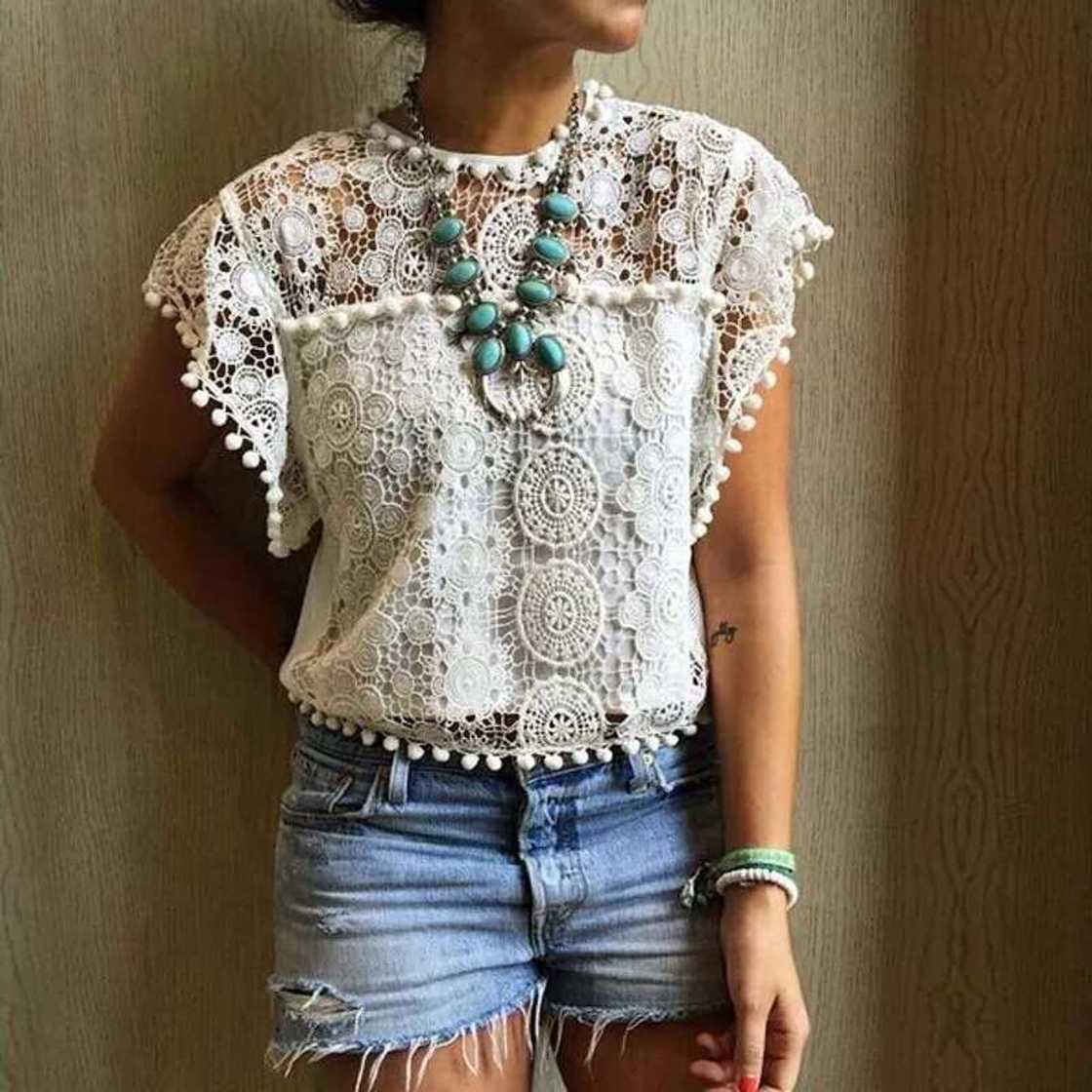 White cord lace top White cord lace top
