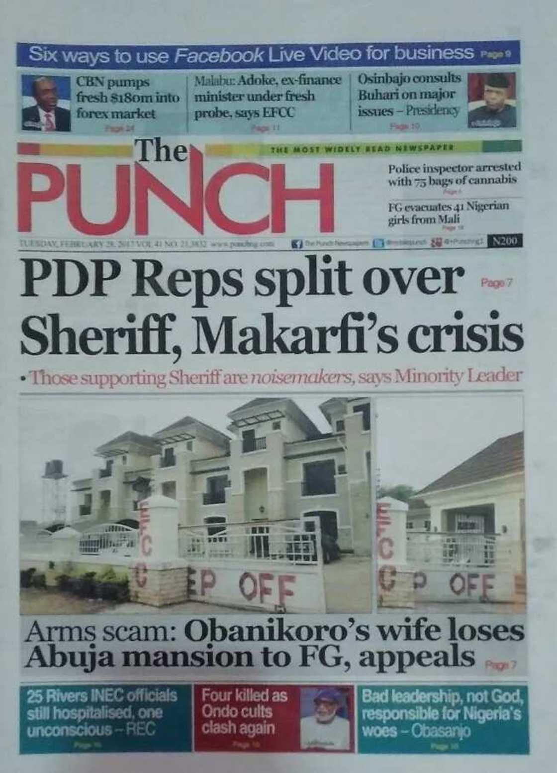 Newspaper review: Presidency alleges plot to divide Buhari, Osinbajo