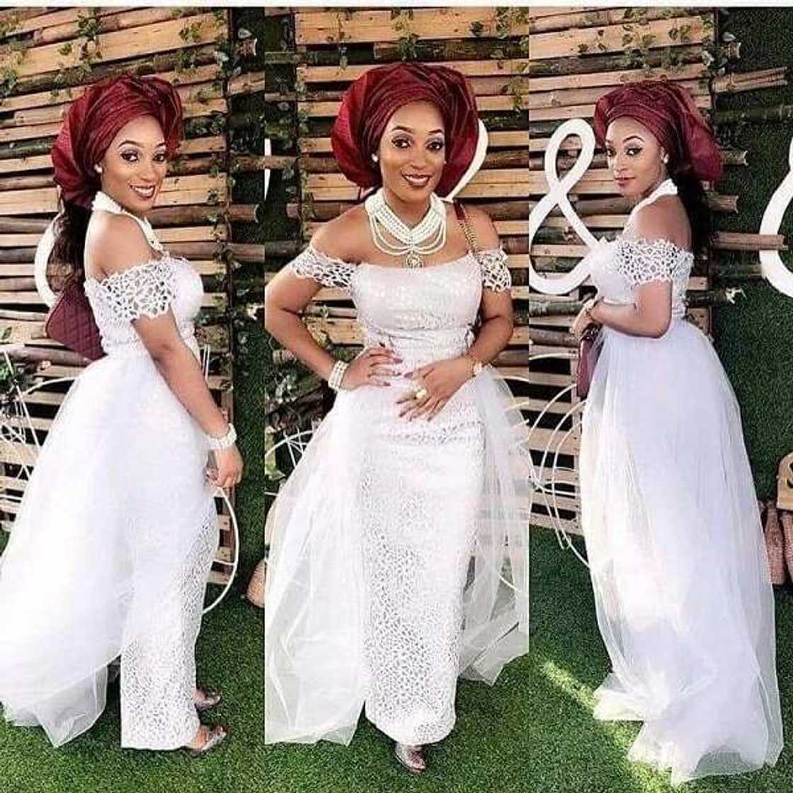 Cord lace dress with chiffon train for a wedding Cord lace dress with chiffon train for a wedding
