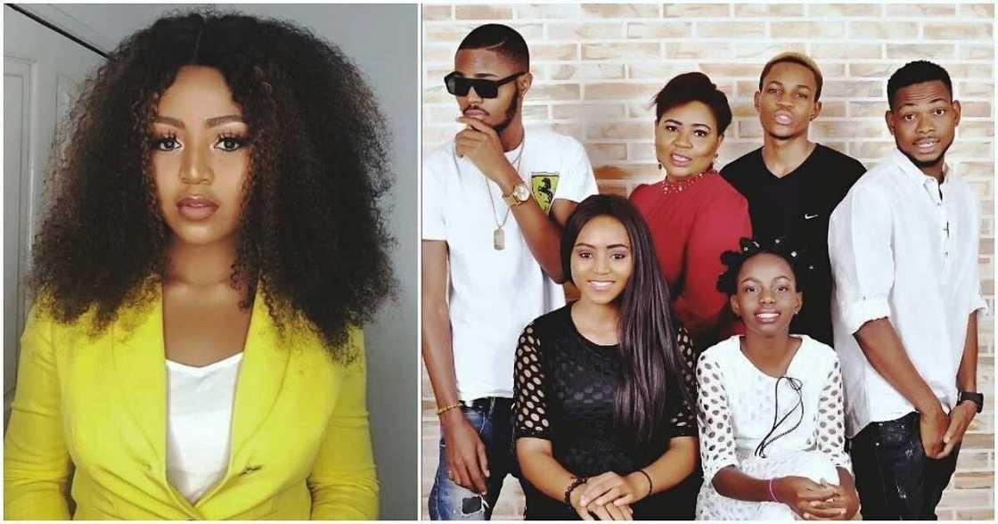 Regina with mother and siblings Regina with mother and siblings